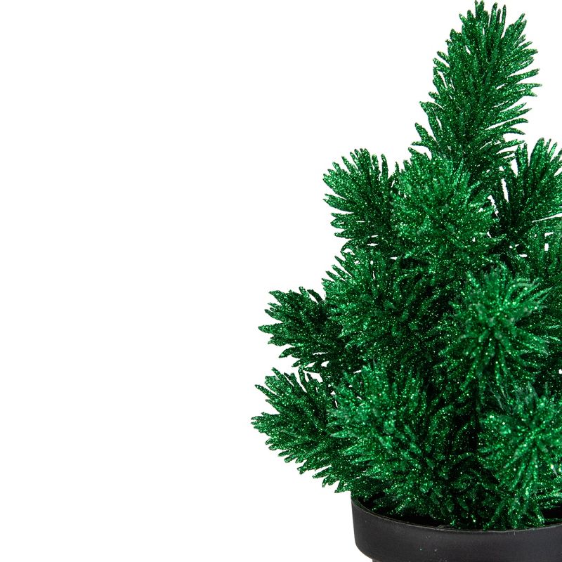 Northlight 8.5in Green Potted Glittered Artificial Pine Christmas Tree - Unlit, 2 of 4