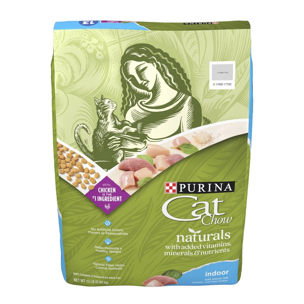 BEST BY SEP/2026) Purina Cat Chow Naturals Indoor Chicken Flavor Dry Cat Food - 13lbs