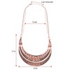 Alilang Antique Gold Tone Layered Bib Necklace with Engraved Etched Patterns - 3 of 4