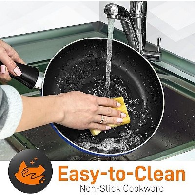 20-Piece Blue Non-Stick Aluminum Cookware Set