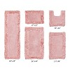 Shaggy Border Collection 5-Piece Bath Rug Set 100% Cotton Tufted Weave Ruffle Border Pattern Bathroom Rug for Machine Washable Bathmat - 2 of 4