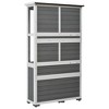 37“W Garden Wood Storage Cabinet Greenhouse Outdoor Tool Storage Shed Cold Frame with Waterproof-Roof and Lockable Door, Gray/Natural/White-ModernLuxe - 4 of 4