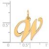 Black Bow Jewelry 14k Yellow Gold, Ella Collection Medium Fancy Script Initial W Pendant - 3 of 4