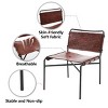 INFURNIC Accent Chairs 2PCS Leather Leisure Chairs Medieval Armless Chair Retro Accent Chairs for Living Room, Brown, 21.65"*25.59"*28.34" - 3 of 4