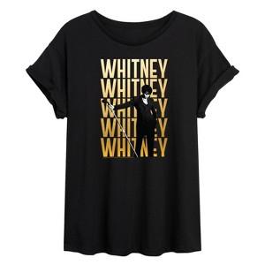 Women's - Whitney Houston - Whitney Gold Repeat Oversized Graphic T-Shirt - 1 of 4