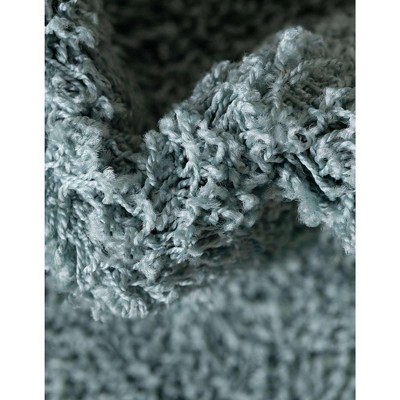 Lavish Slate Blue Rectangular Shag Rug 8'x11'