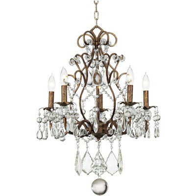 Vienna Full Spectrum Bronze Chandelier 19 1/2" Wide Crystal Beaded 5-Light Fixture for Dining Room House Foyer Kitchen Entryway