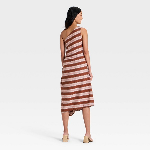 Vestido midi plisado con fruncido lateral para mujer - A New Day™ 2