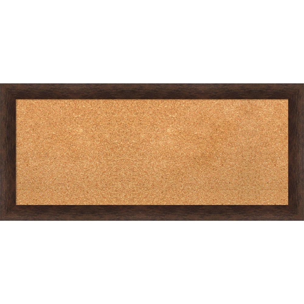 Photos - Dry Erase Board / Flipchart 33"x15" Narrow Wood Frame Natural Cork Board Warm Walnut - Amanti Art: Bul