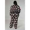 Slickblue Plus Size Stretch Pant Set with V-Cut Long Sleeve Top and High Waist Bottoms, Black Multi, Size 1XL-3XL - 2 of 4