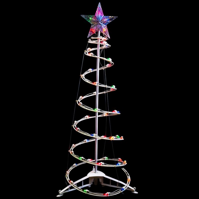 Northlight 3ft Lighted Spiral Cone Tree Outdoor Christmas Decoration, Multi Lights, 3 of 10