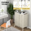 Tangkula 20-Drawer Rolling Storage Cart Art Craft Organizer Cart Mobile Utility Storage Cart with Removable Drawers & Lockable Wheels White - 4 of 4