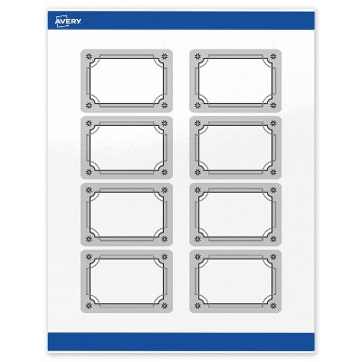 Avery Labels, 2" x 3", Silver-Metallic Black, Glossy, 80ct