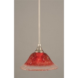 Toltec Lighting Any 1 - Light Pendant in  Brushed Nickel with 10" Raspberry Crystal Shade - 1 of 1