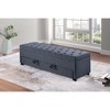 PAGED Ottoman Bench with Storage, Tufted Storage Bench with Pull Out Drawer, Foot Stool for Entryway, Bedroom - 2 of 4