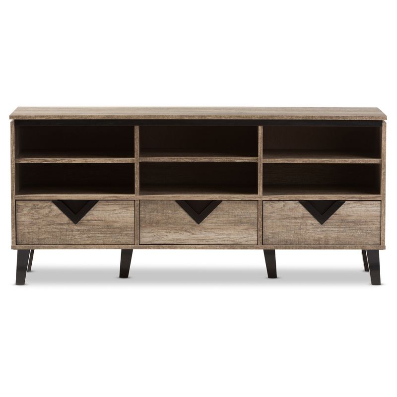 Wales Modern and Contemporary TV Stand for TVs up to 55&#34; Light Brown - Baxton Studio, 3 of 7