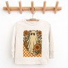 Checkered Ghost Floral Vintage - Youth Long Sleeve Graphic T-Shirt and Toddler Long Sleeve Graphic Tee - 2 of 3