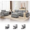 TYBOATLE 122" Leather Sectional Sofa Set, Comfy Modular Couch with Chairs, Deep Seat & Adjustable Armrest for Living Room, Apartment, Office, Studio - 3 of 4