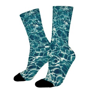 Summer Cool Wave Women Printed Crew Socks Funny Funky Socks Soft Polyester Novelty Gifts for Artists Men - 1 of 1