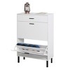 Syemin Shoe Racks Shoe Cabinet, Freestanding Shoe Rack Storage Organizer, Modern Shoe Storage Cabinet with 2 Flip Drawers, White, 31.5"*9.84"*43.3" - 4 of 4