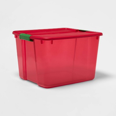 66qt Latching Storage Box Red Tint - Wondershop™