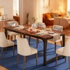 Gulches Industrial Home Series Modern Industrial Warm Wood & Metal Particleboard 60 in Durable Metal Frame Base Dining Table Seats 6-8 - 2 of 4