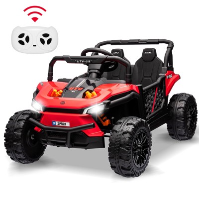 12V 7AH Kids Electric UTV with Remote Control, Ride on Truck Car with Toy Storage, Spring Suspension