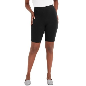 Jessica London Women's Plus Size Everyday Stretch Cotton Bike Short - 1 of 4