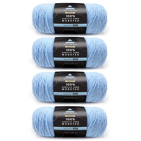 Arteza Acrylic Yarn for Crocheting, 4 x 200-g Skeins of Worsted Yarn for  Knitting, Ripped