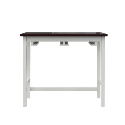 White Acacia Wood 3-Piece Counter Height Pub Dining Set