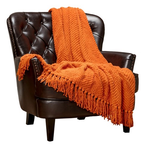 Chanasya Textured Knitted Super Soft Throw Blanket With Tassels