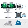 Desktop Mobile PC Cart Height Adjustable 2 Monitor Mount Computer Desk Workstation Home /Silver Opt - 2 of 4