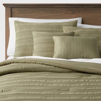 4pc Woven Waffle Stripe Comforter Bedding Set - Threshold™