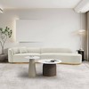 131.89" Daria Linen Upholstered Sofa Sectional with Pillows Ivory - Manhattan Comfort: Modern Modular, Pine Frame, Metal Legs - 2 of 4