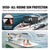 VEVOR 3 Bow Bimini Top Boat Cover, Detachable Mesh Sidewalls, 600D Polyester Canopy with 1" Aluminum Alloy Frame - 3 of 4