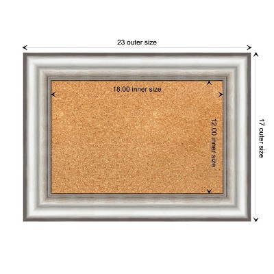 Amanti Art Silver Framed Natural Cork Bulletin Board
