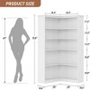 ODK Corner Bookshelf 72.8in Farmhouse Bookcase Wood Bookcase Tall 5 Tier Corner Shelf L Shaped Bookshelfs Storage Display Rack Living Room Bedroom - 2 of 4