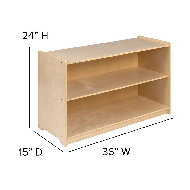 Flash Furniture Wooden School Classroom Storage Cabinet for Commercial or Home Use - Safe, Kid Friendly Design (Natural), 6 of 11