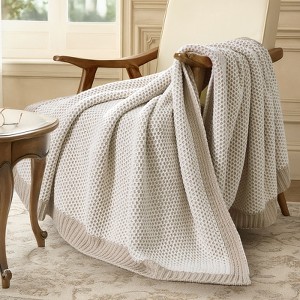 Amelie Home Chenille Honeycomb Knit Throw Blanket, Reversible Cozy Decorative Blanket, Lightweight Soft Warmth with Modern Textured Style - 1 of 4