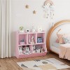 Kids Toy Storage Organizer with 5-Section Cubby Bookshelf, Wooden Cabinet for Playroom & Nursery - 4 of 4