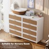 Rattan 8 Drawer Dressers for Bedroom, Tall Dresser with Deep Drawers, Large Chest of Drawers for Closet with Wide Top, Long Wooden Dresser - 3 of 4