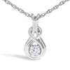 Haus of Brilliance Silver 1/10 Cttw Lab Grown Diamond Love Knot Solitaire Pendant Necklace - 2 of 4
