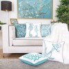 CAVINAS Aqua Seahorse Velvet Throw Pillows,20" Square Coastal Decorative Pillows with Hidden Zipper,Ocean Theme Accent Pillows for Couch - 3 of 4