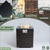 Mondawe Outdoor Wicker Fire Pit Pillar, 40,000 BTU, With Glass Windproof Cover - 4 of 4