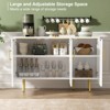 Fluted Sideboard Buffet with 3 Doors  & Adjustable Shelves, Modern Accent Cabinet - 4 of 4