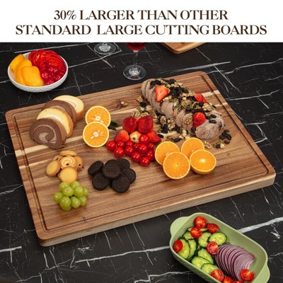 24x18 Inch Extra Large Acacia Wood Cutting Board, Thick Wooden Chopping Board for Meat & Vegetables, Multipurpose Kitchen Serving Board & Essential