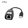 Unique Bargains Female to Male USB to RJ45 Extension Adapter 2 Pcs - 2 of 4