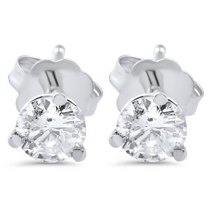 Pompeii3 1/2ct Diamond Martini Stud Earrings 14K White Gold - 1 of 3