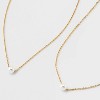 Beloved + Inspired 14K Gold Dipped Triple Pearl Pendant Necklace Set 3pc - Gold/Ivory - 3 of 3