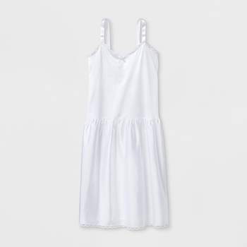 I.C. Collections Girls' Adjustable Nylon Slip - White